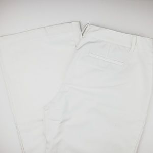 white bootcut trousers